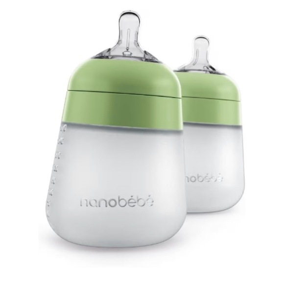NWOB Nanobebe Sage Green Baby Bottle Set of 4 Flexy Silicone - Picture 2 of 6
